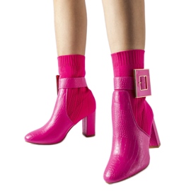 Enrice pink animal print sock boots Enrice pink animal print sock boots