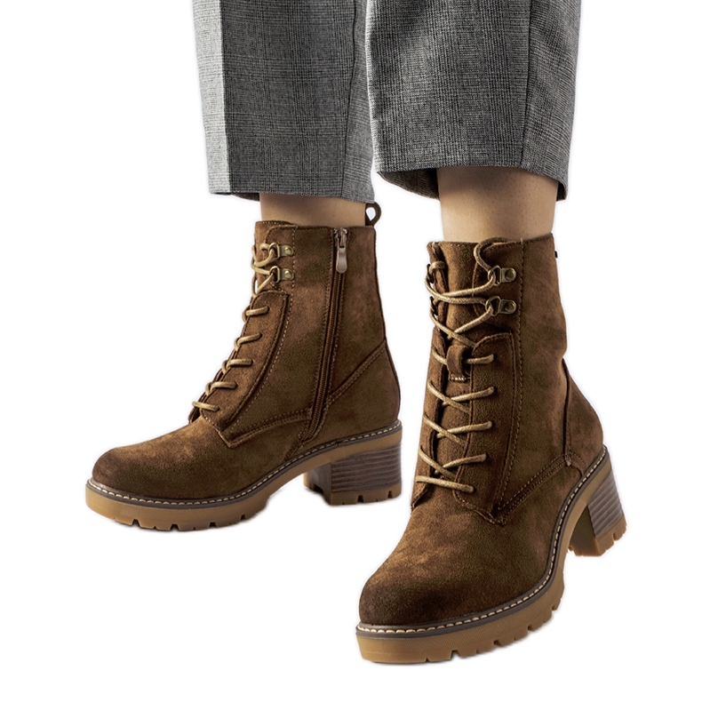 Brown lace-up ankle boots from Clementina