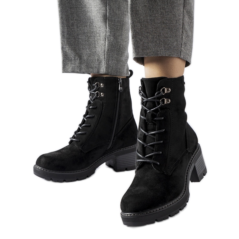 Black lace-up ankle boots from Clementina Black lace-up ankle boots from Clementina