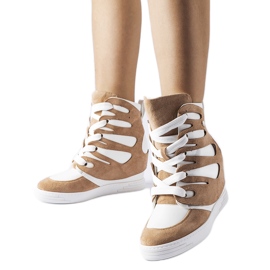 White and beige wedge sneakers from Pantaleone