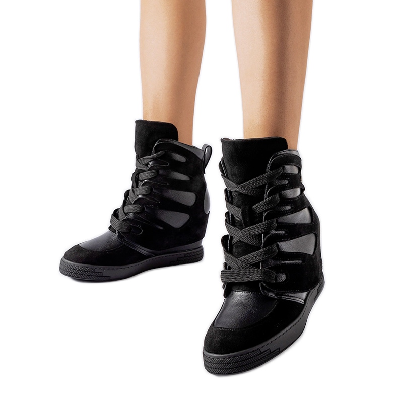 Black Pantaleone wedge sneakers Black Pantaleone wedge sneakers