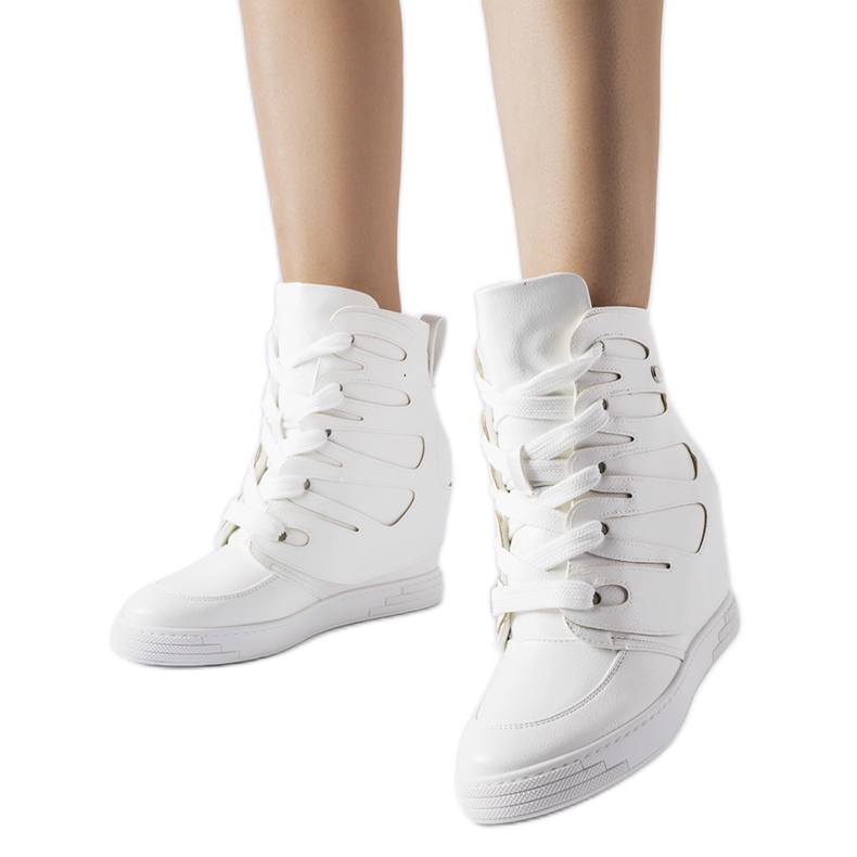 White Pantaleone wedge sneakers