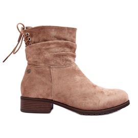 Evento Women's Warm Suede Flat Boots, Beige