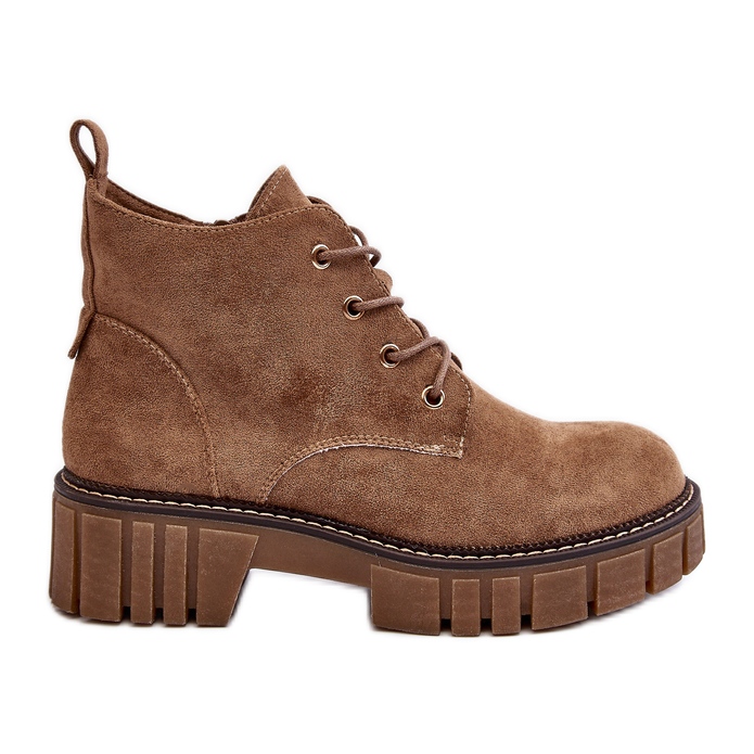 Sergio Leone Suede Insulated Lace-up Ankle Boots, Dark Beige, Bjorg