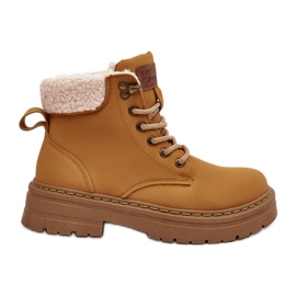 Women's Leather Boots with Sheepskin Camel Lynnvia beige