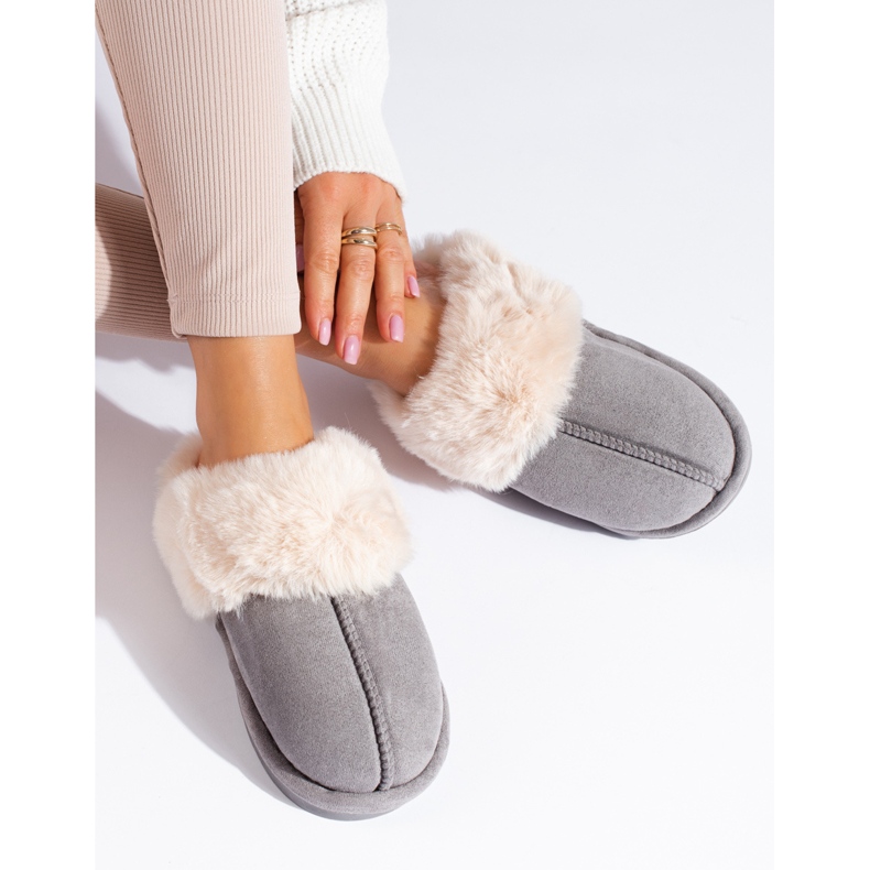 Shelovet gray women's slippers grey Shelovet gray women's slippers grey