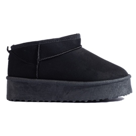 Black Shelovet short platform snow boots Black Shelovet short platform snow boots