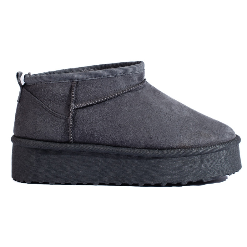 Gray Shelovet short platform snow boots grey