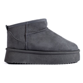 Shelovet women's gray low snow boots grey