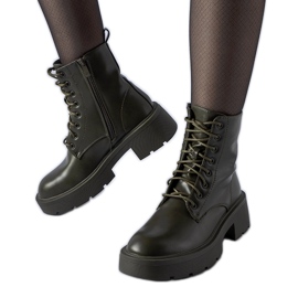 Green insulated ankle boots with thick sole by Cirillo