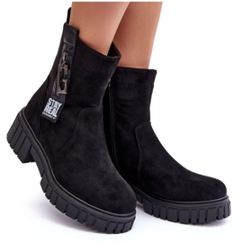 Black suede women's boots