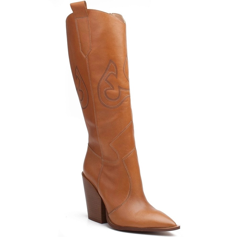 Marco Shoes Brown Marco 1399K women's cowboy boots with laser
