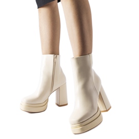 Beige high heel ankle boots from Ashwood
