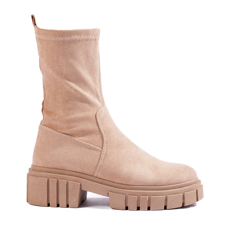 Shelovet beige high suede women's ankle boots Shelovet beige high suede women's ankle boots