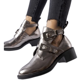 Dark metallic, high-cut ankle boots from Ritaldi silver