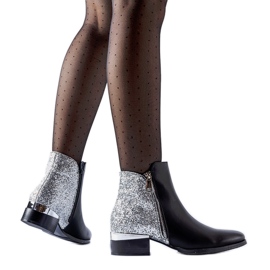 Black ankle boots with a shiny back Olindo Black ankle boots with a shiny back Olindo