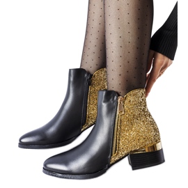 Black insulated ankle boots with a decorative back Olindo Black insulated ankle boots with a decorative back Olindo
