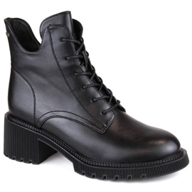 Women's insulated lace-up and zipper boots, black Filippo DBT4858
