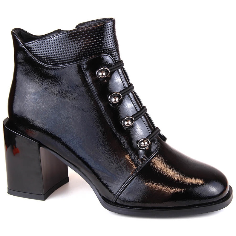 Ladies' patent leather, insulated ankle boots, black, Filippo DBT4891 Ladies' patent leather, insulated ankle boots, black, Filippo DBT4891