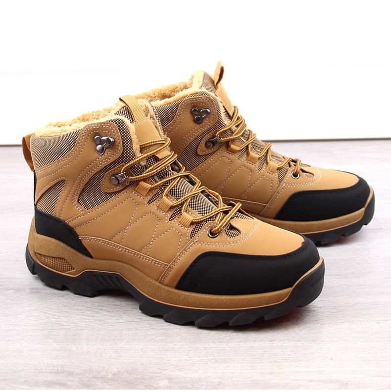 Men's insulated winter high camel shoes brown
