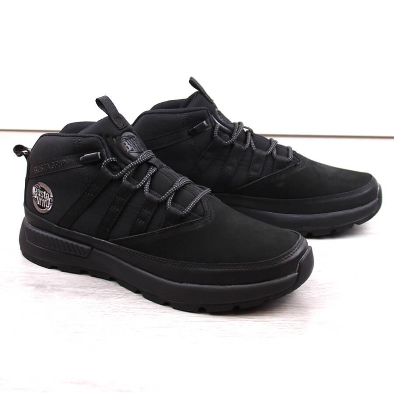 Bustagrip Men's black leather ankle boots