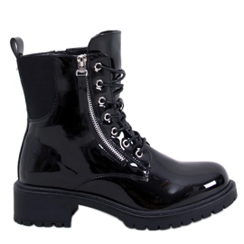 Lace-up ankle boots painted Dendy Black