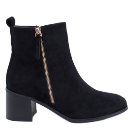 Aguirre Black suede high-heeled ankle boots