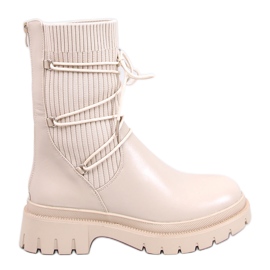 Willet Beige sock ankle boots Willet Beige sock ankle boots