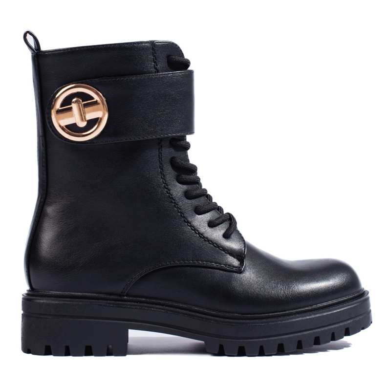 SHELOVET Black women's baggies with a buckle