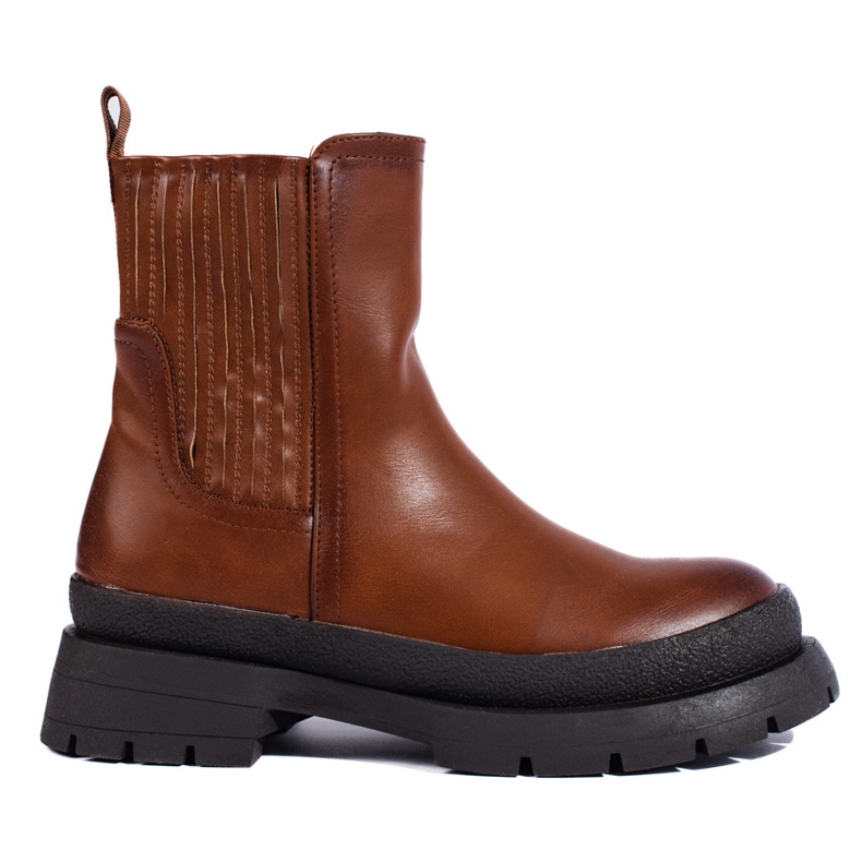 SHELOVET Brown Chelsea boots with a thick sole SHELOVET Brown Chelsea boots with a thick sole
