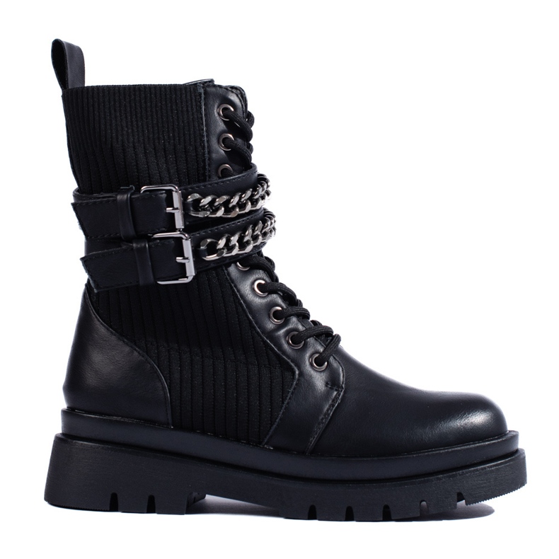 SHELOVET Black women's baggies with buckles