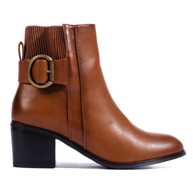 Elegant brown Shelovet high-heeled ankle boots