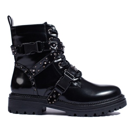 SHELOVET Lacquered black women's workers