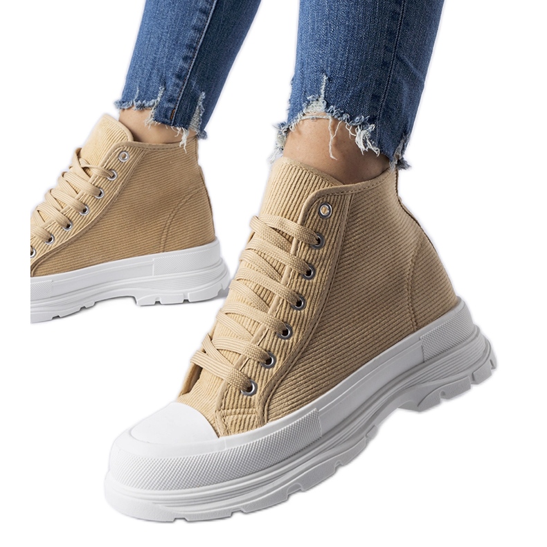 Dark beige high-top sneakers by Villaggio