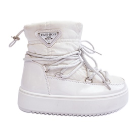 Children's Insulated Lace-Up Snow Boots White Colina Children's Insulated Lace-Up Snow Boots White Colina