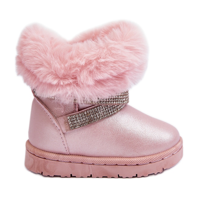 Pink Hollee Children's Snow Boots With Cubic Zirconias Pink Hollee Children's Snow Boots With Cubic Zirconias