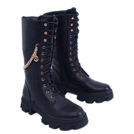 Women's riding boots with a chain Totah Black Women's riding boots with a chain Totah Black