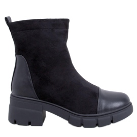 Olson Black wide-heeled ankle boots