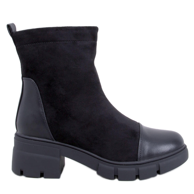 Olson Black wide-heeled ankle boots