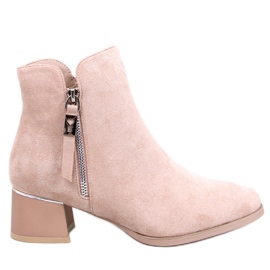 Leines Beige low-heeled ankle boots