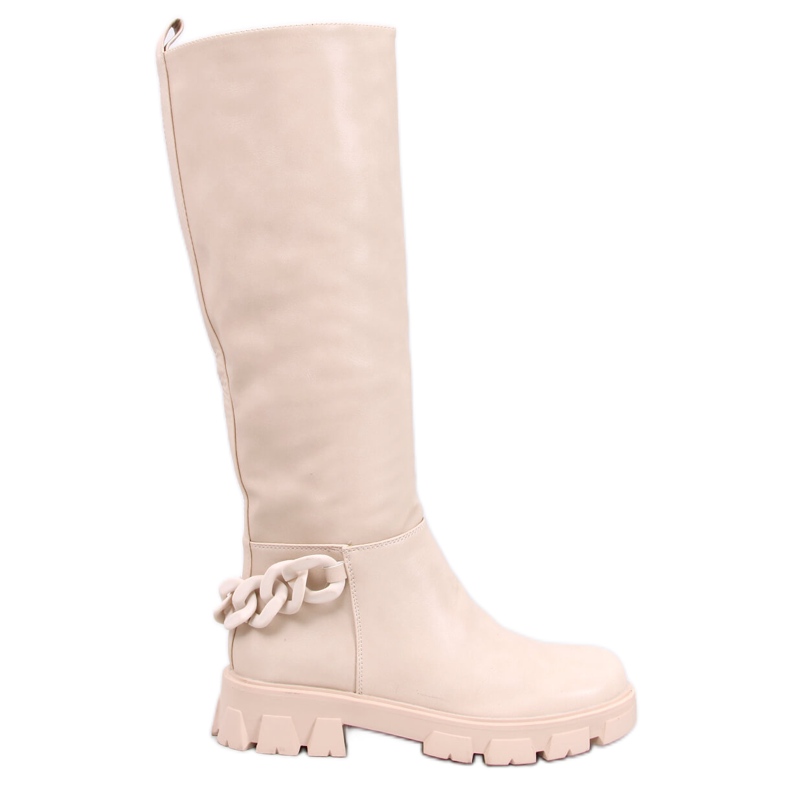 Women's boots with a chain Guest Beige