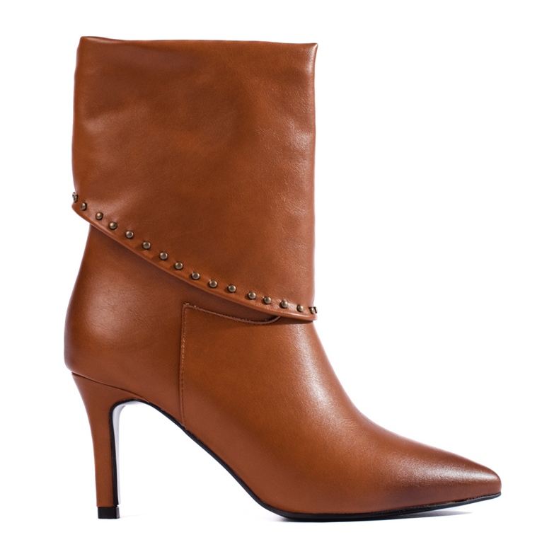 Brown elegant Shelovet high-heeled ankle boots