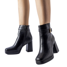Black insulated classic Caio high-heeled ankle boots
