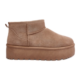 Women's Platform Snow Boots Beige Mennja