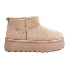 Women's Platform Snow Boots Light Beige Mennja