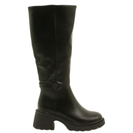 Women's high -heeled boots black Filippo
