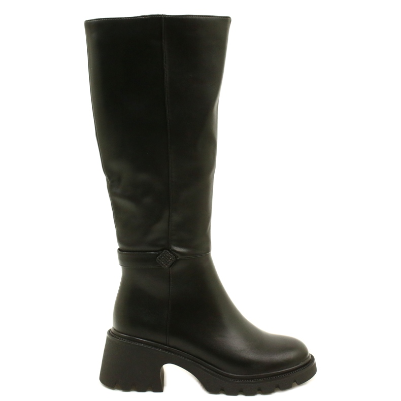 Women's high -heeled boots black Filippo