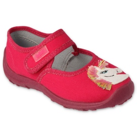 Befado children's slippers with velcro 661X009 pink