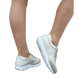 Beige leather women's sneakers Adelfo