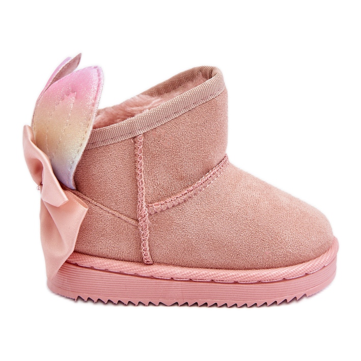 Girls' Insulated Snow Boots With Bows, Pink Meriva Girls' Insulated Snow Boots With Bows, Pink Meriva